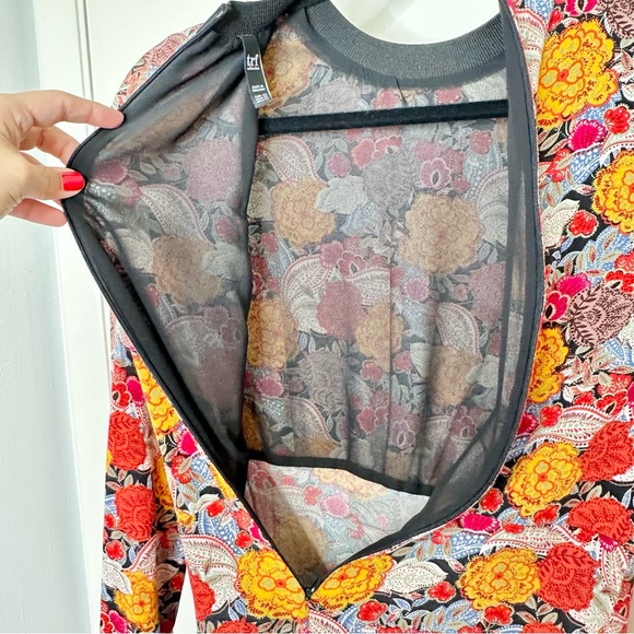 Zara Floral Long Sleeve Faux Wrap Skirt Mini Dress - Picture 7 of 8